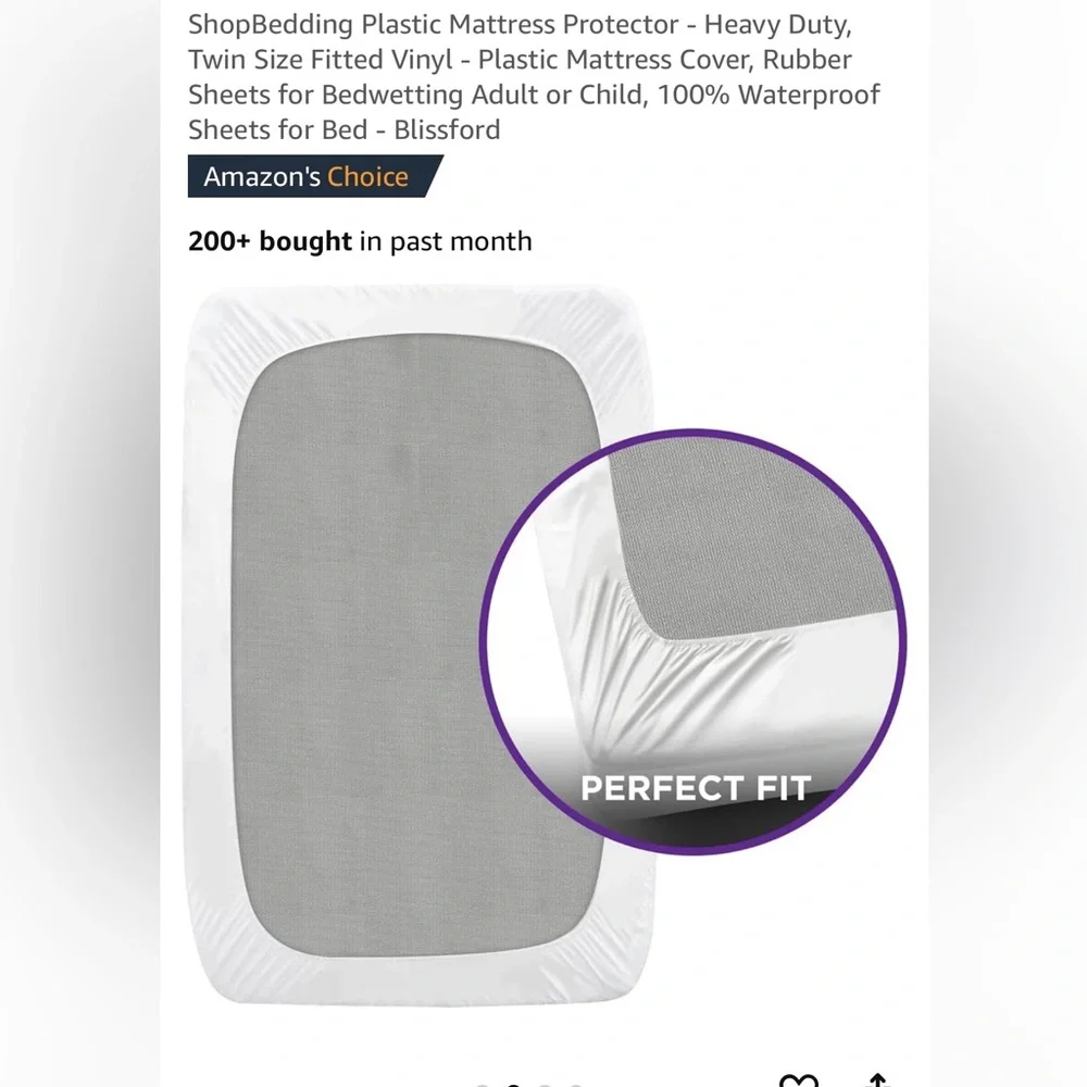 NWT Vinyl Twin Mattress Protector.  See measurements in photos. New unopened!!
